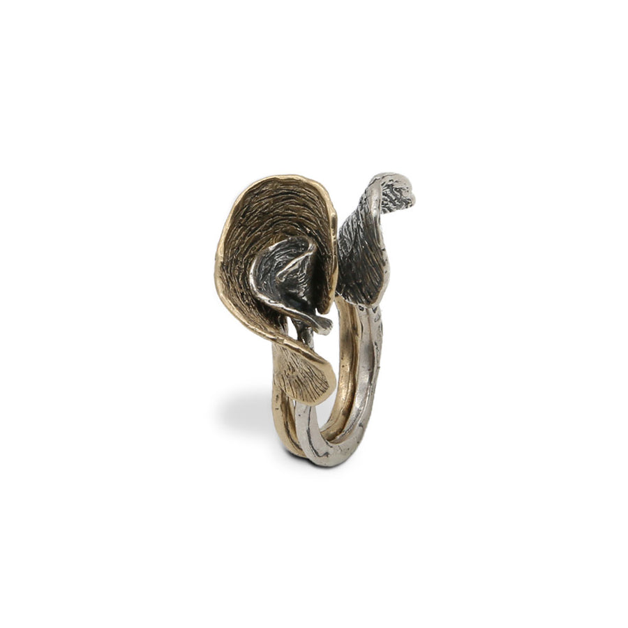 Anello componibile Pavonia due anelli argento 925 e bronzo - AR176