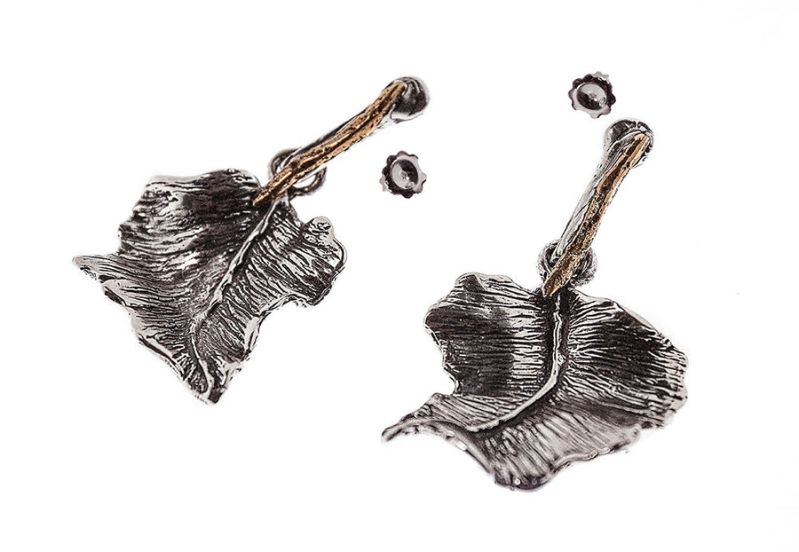 Orecchini pendenti Edera  argento 925 e bronzo - ORA030