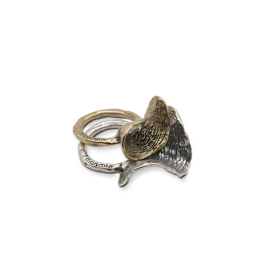 Anello componibile Pavonia due anelli argento 925 e bronzo - AR178