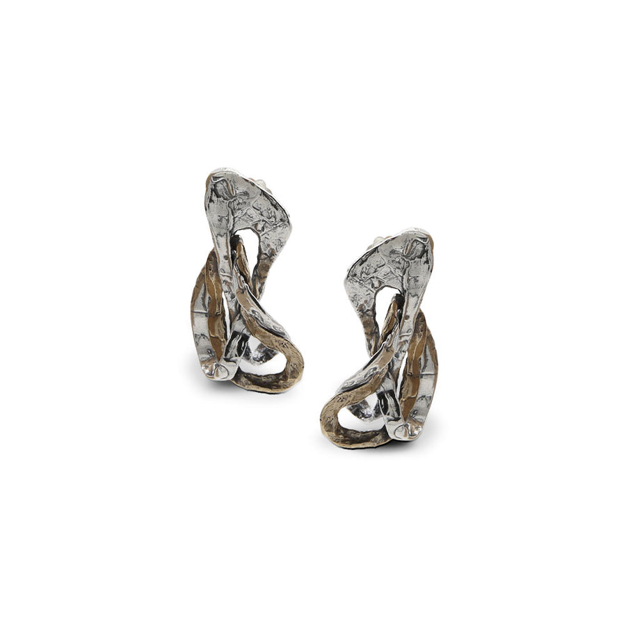 Orecchini pendenti Intrecci Preziosi argento 925 e bronzo - ORA113