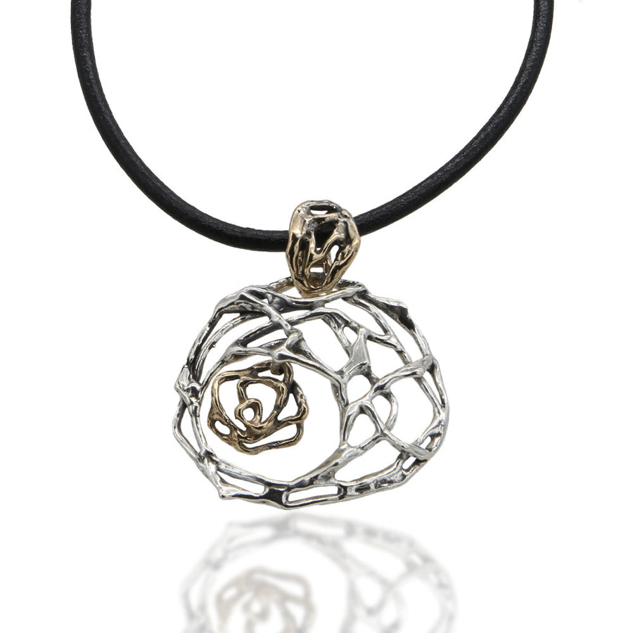 Pendente Rose grande argento 925 e bronzo - CR047