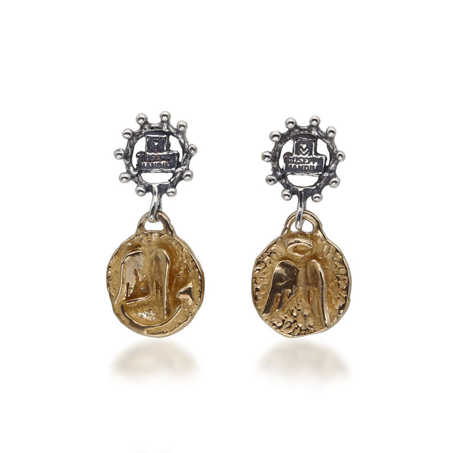 Orecchini pendenti Sacro e profano argento 925 e bronzo - ORA023