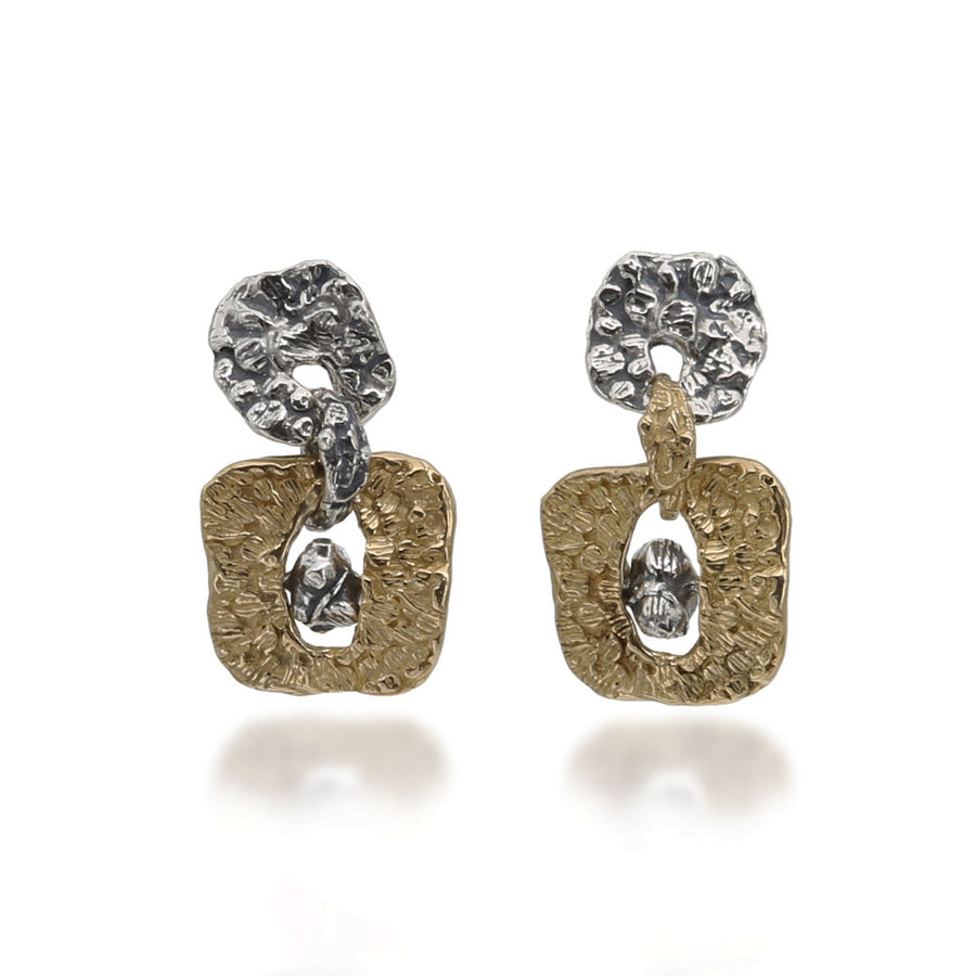 Orecchini pendenti Graffi di luce argento 925 e bronzo - ORA075