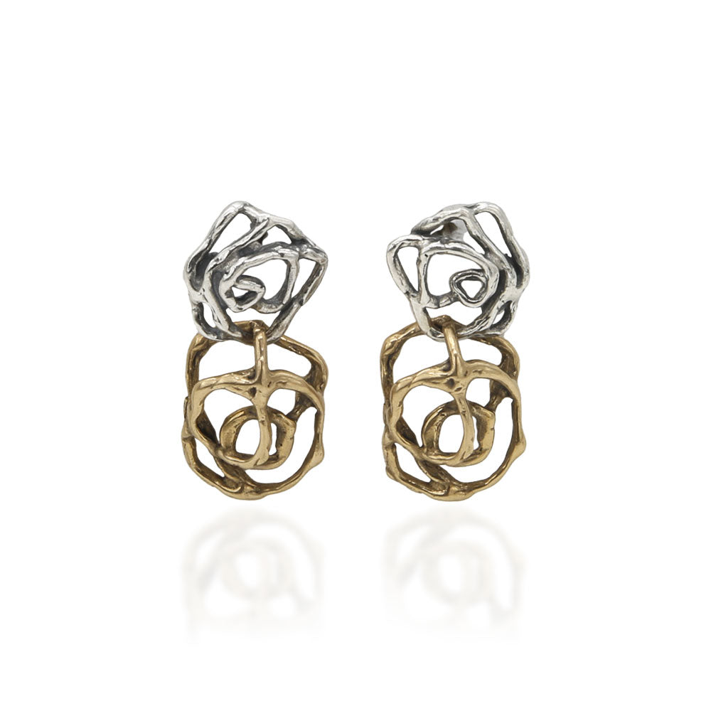 Orecchini pendenti fatti a mano in argento sterling per donne Orecchini pendenti fatti a mano in argento sterling per donne