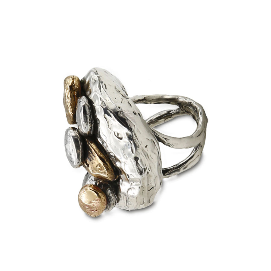 Maxi anello Sassi argento 925 e bronzo - AR117