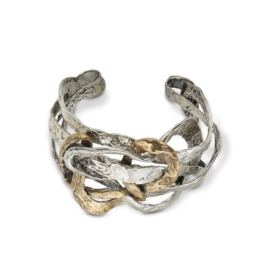 Bracciale rigido Intrecci preziosi argento 925 e bonzo - BA117 - Mandile Gioielli Bracciale rigido Intrecci preziosi argento 925 e bonzo - BA117 - Mandile Gioielli