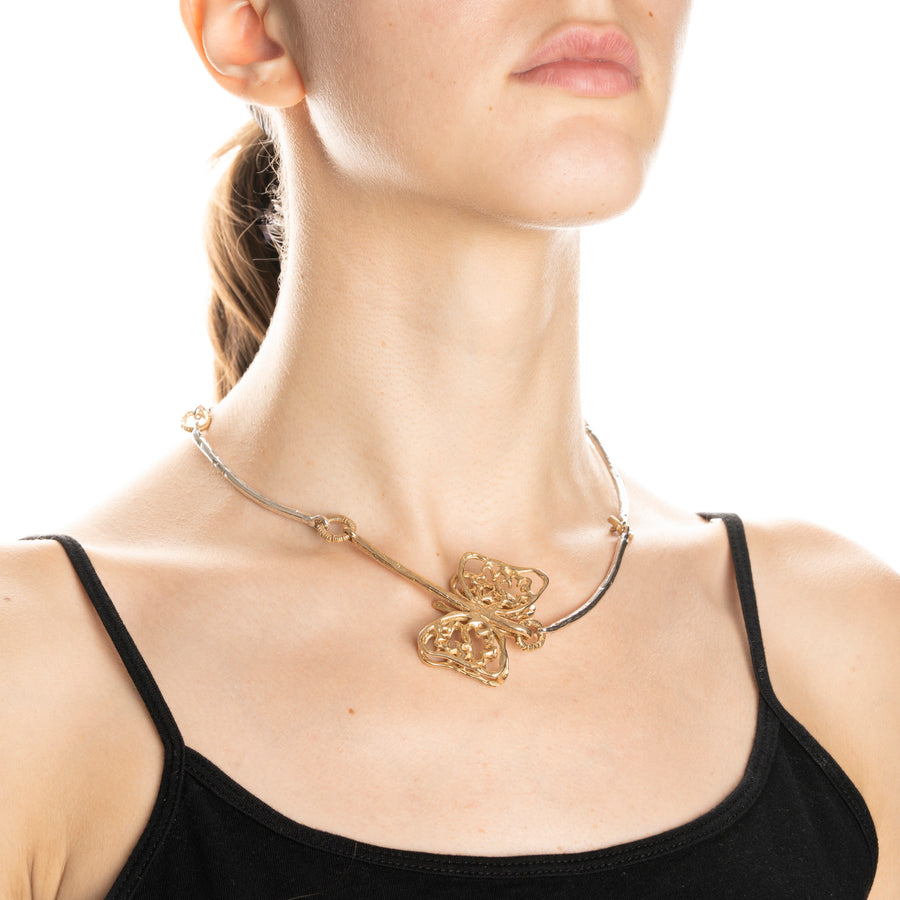 Collier  semirigido Farfalla argento 925 e bronzo - CA048