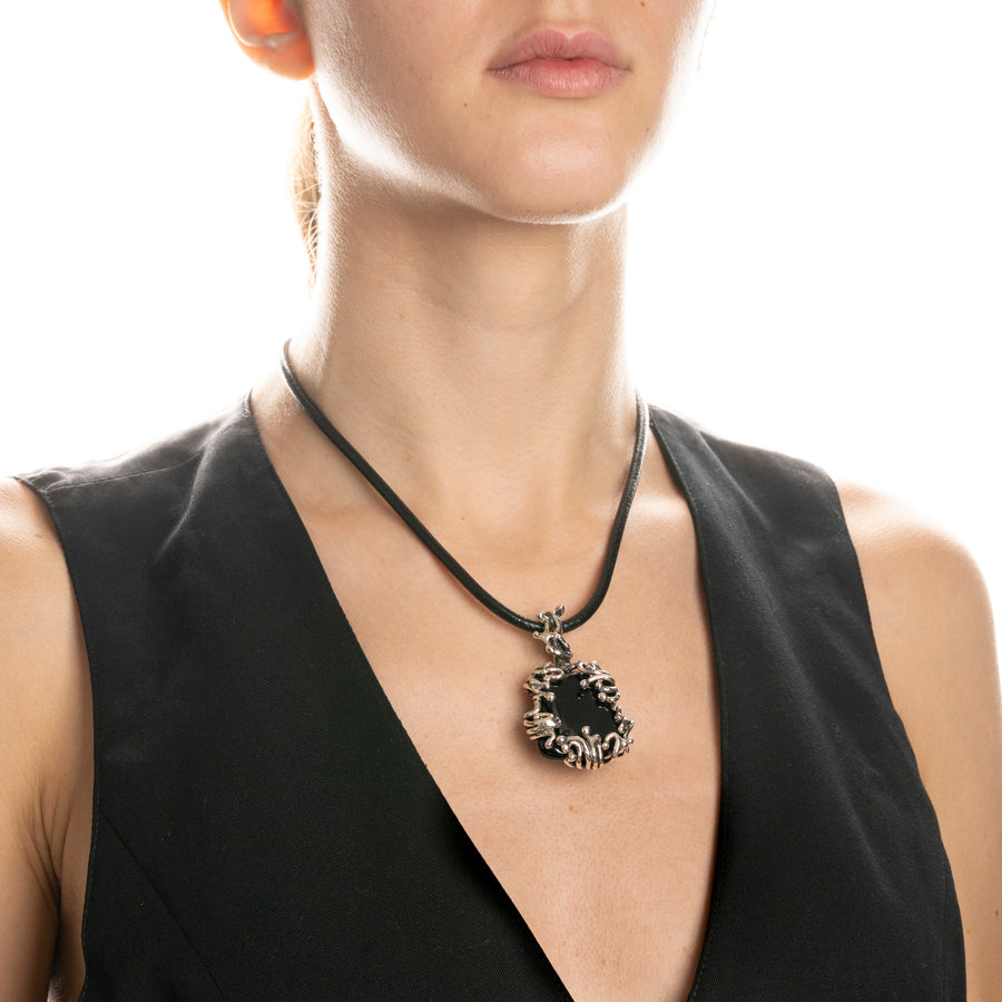 Pendente griffes pallini argento bronzo e pietra semipreziosa - CR020