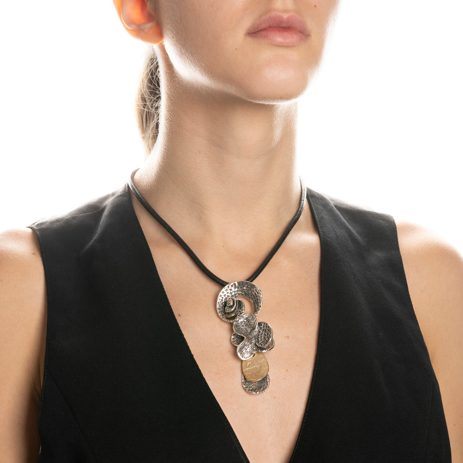 Pendente Alghe argento 925 e bronzo - CR032