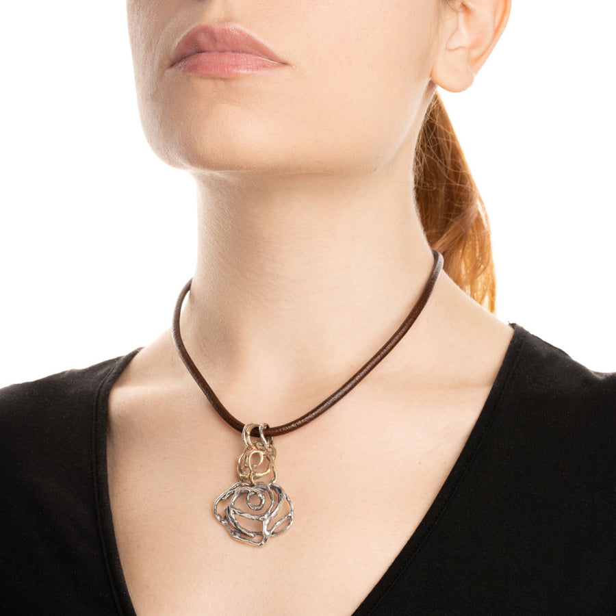 Pendente Rose argento 925 e bronzo - CR042