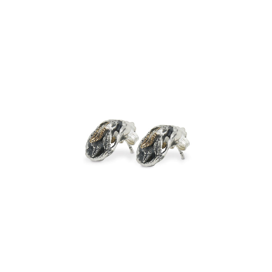 Orecchini bottone Regina argento 925 e bronzo - ORA025a