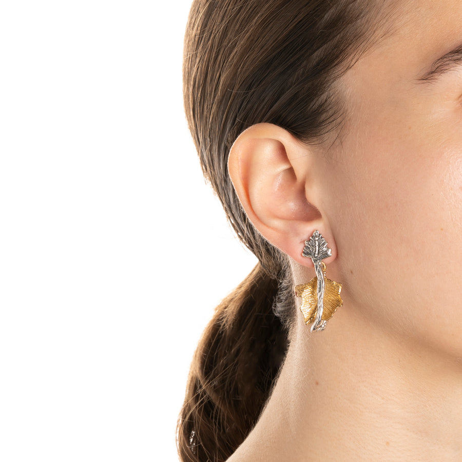 Orecchini  pendenti Edera argento 925 e bronzo - ORA078