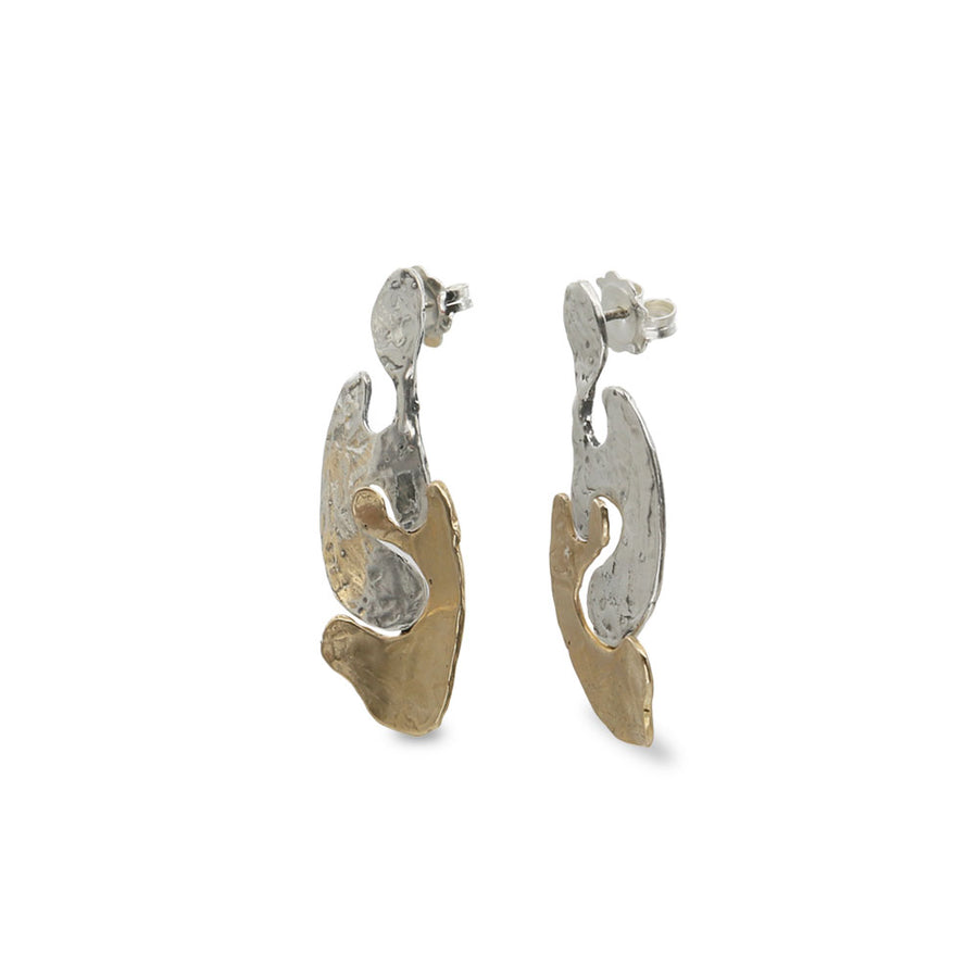 Orecchini pendenti Losanghe due elementi argento 925 e bronzo - ORA076 - Mandile Gioielli Orecchini pendenti Losanghe due elementi argento 925 e bronzo - ORA076 - Mandile Gioielli