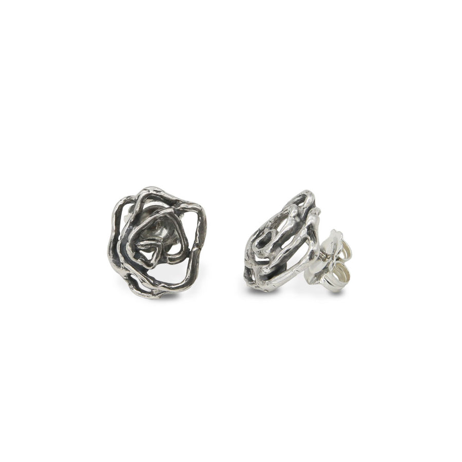 NOHA Orecchini A Bottone In Argento 925 Con Pietra Preziosa Naturale, Fatti A Mano, Chiusura A Farfalla, Regalo Ideale