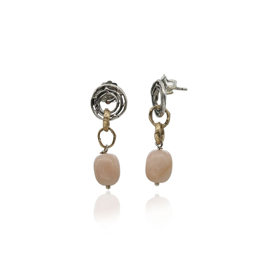 Orecchini Pendenti In Argento 925 Con Vera Rosa Conservata - Forma Ovale, In Confezione Regalo - Gioiello Floreale Unico