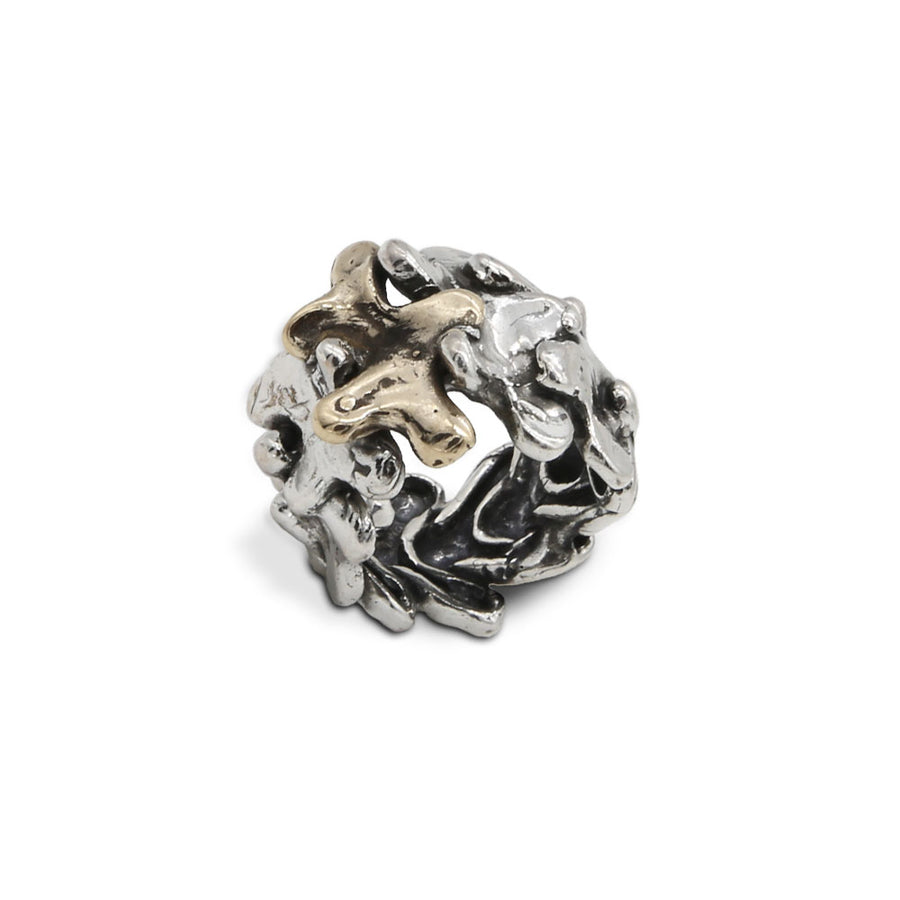 Anello fascia Puzzle argento 925 e bronzo - AR062
