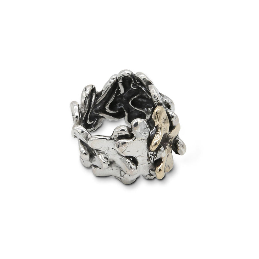 Anello fascia Puzzle argento 925 e bronzo - AR062