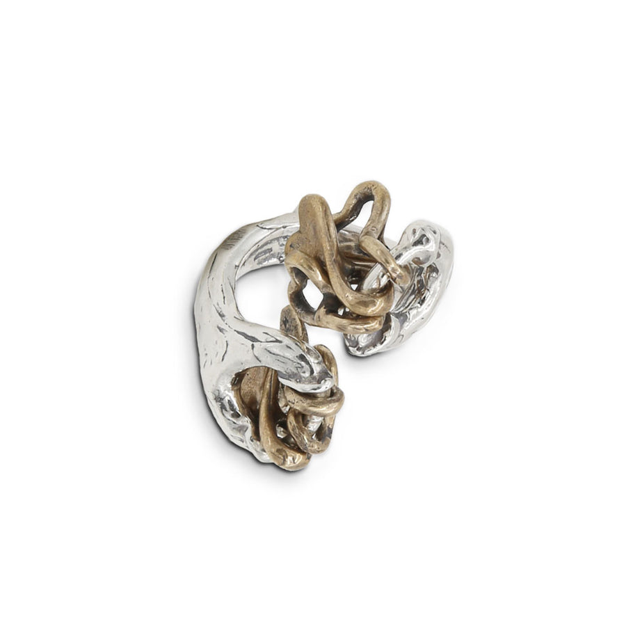 Anello contraire argento 925 charms cuoricini bronzo - AR063