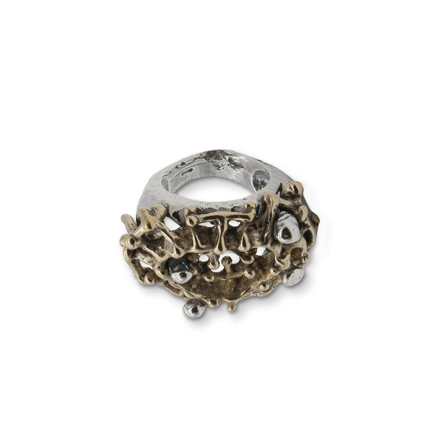Anello Ragnatela argento 925 e bronzo - AR064