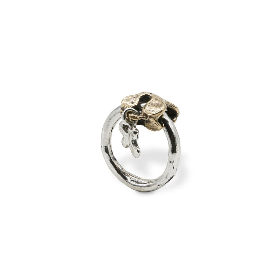 Anello Puzzle charm argento 925 e bronzo - AR094