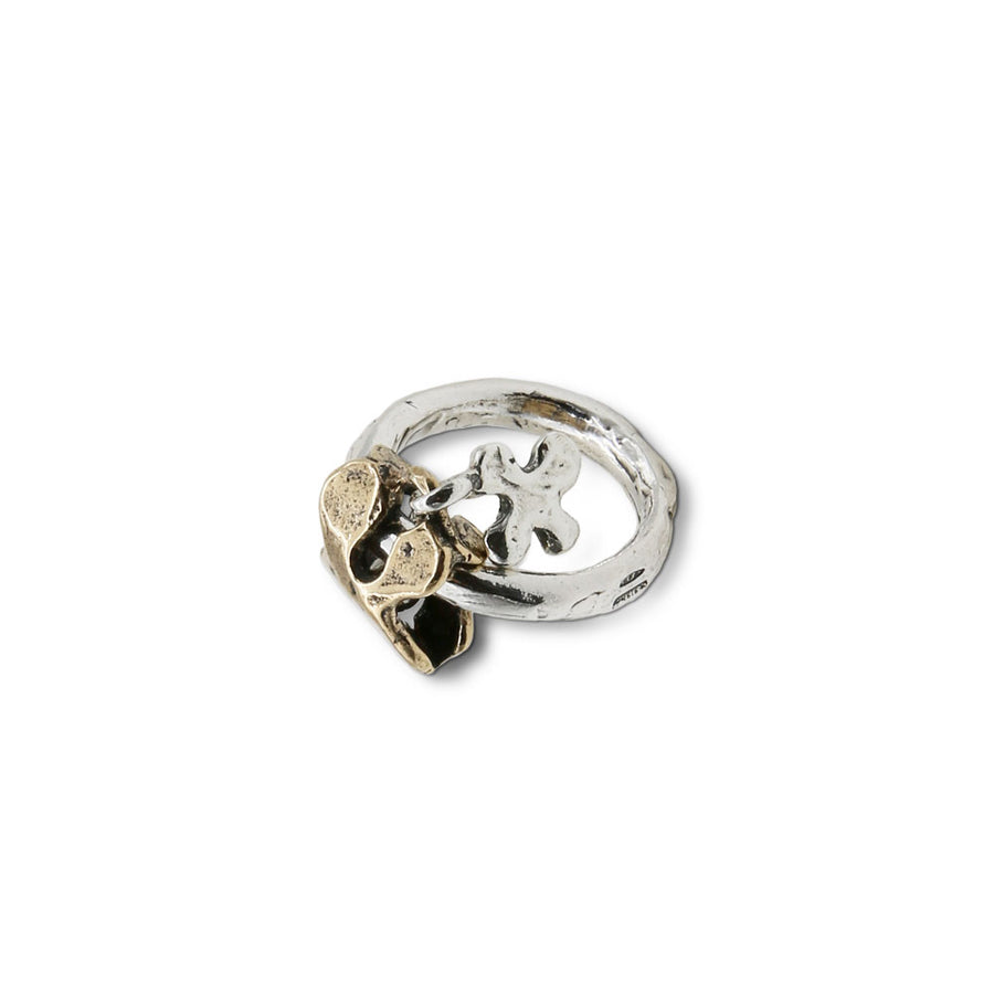 Anello Puzzle charm argento 925 e bronzo - AR094