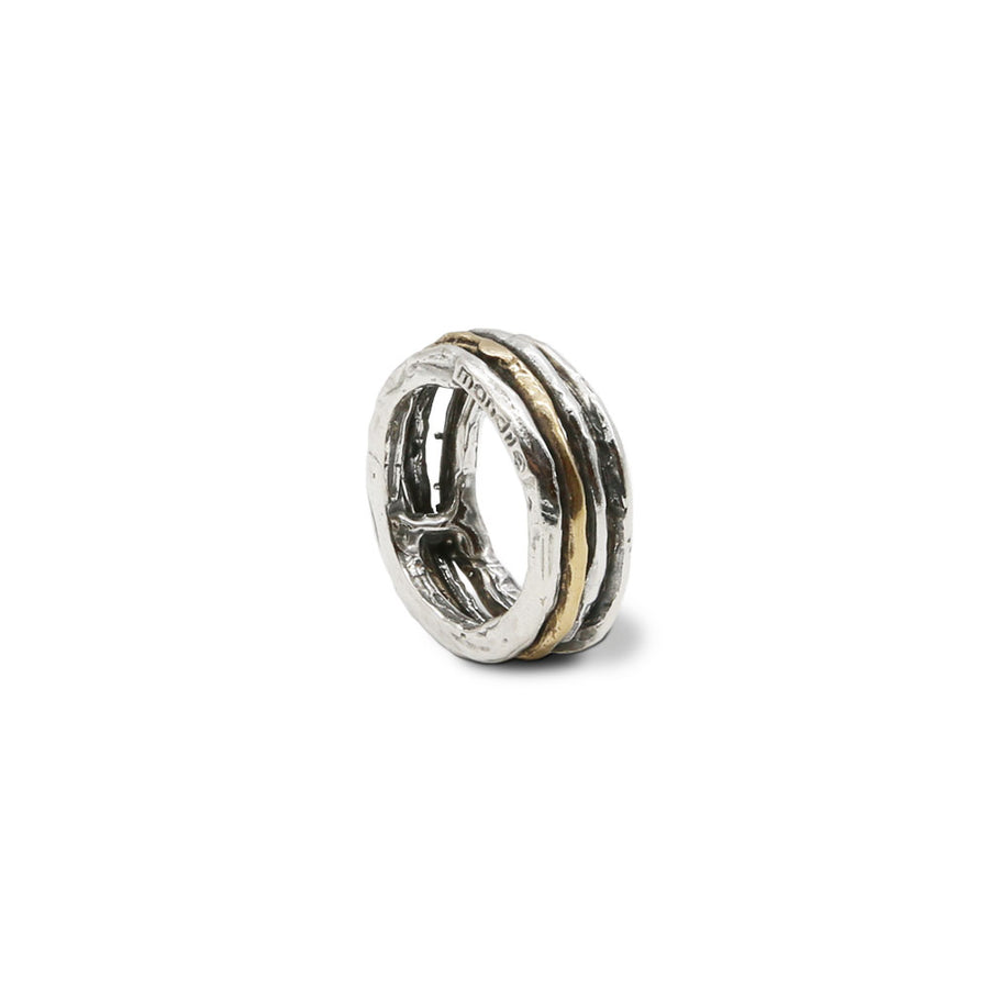 Anello fascia unisex argento 925 un cerchio bronzo uno argento - AR121c