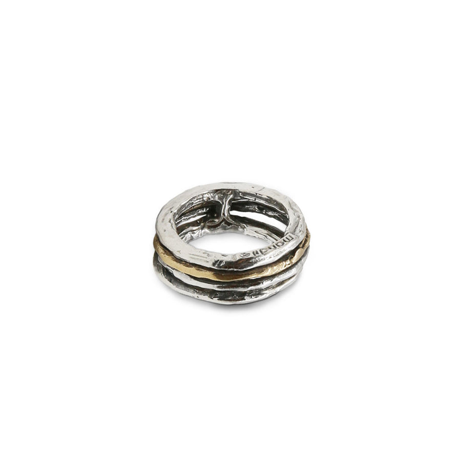 Anello fascia unisex argento 925 un cerchio bronzo uno argento - AR121c