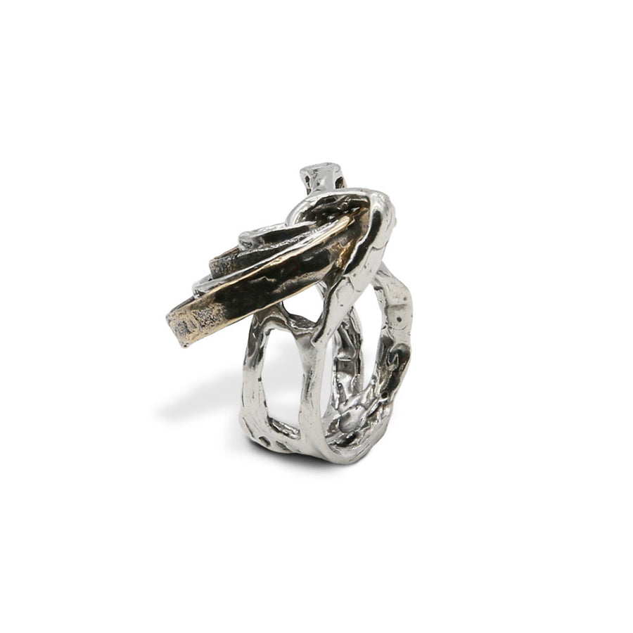 Anello Chic-Net Argento onde righe larghe anelli gioielli di design in Anello Chic-Net Argento onde righe larghe anelli gioielli di design in