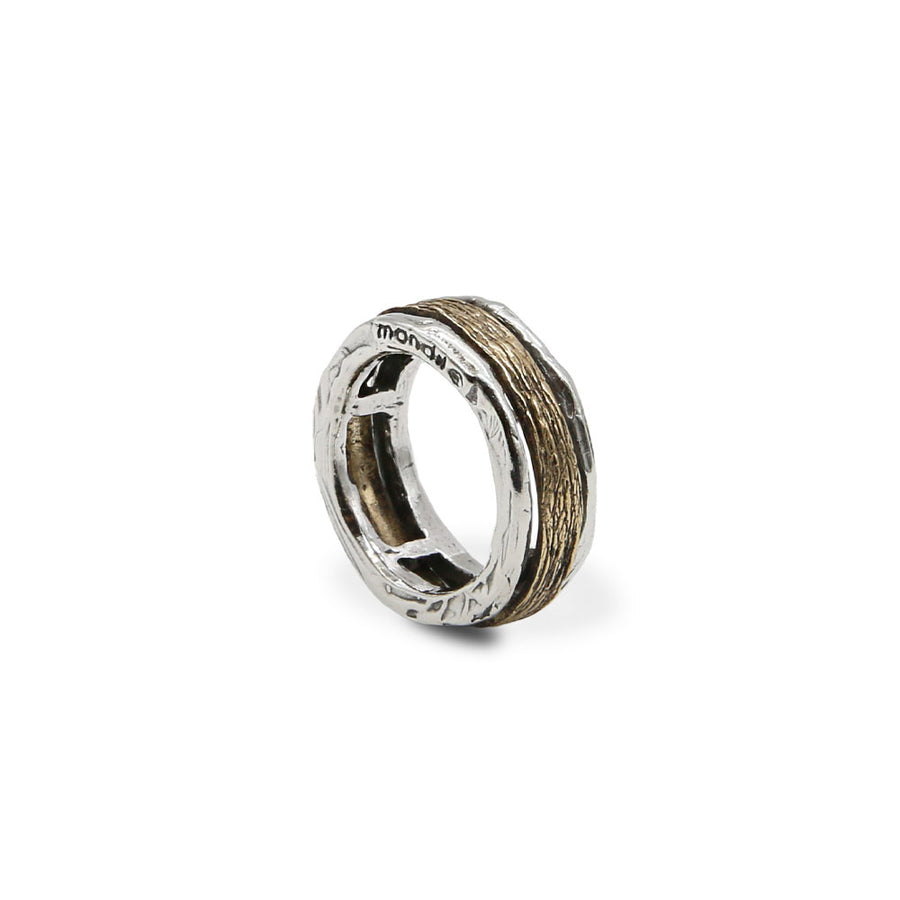 Anello fascia unisex argento 925 e bronzo - AR128