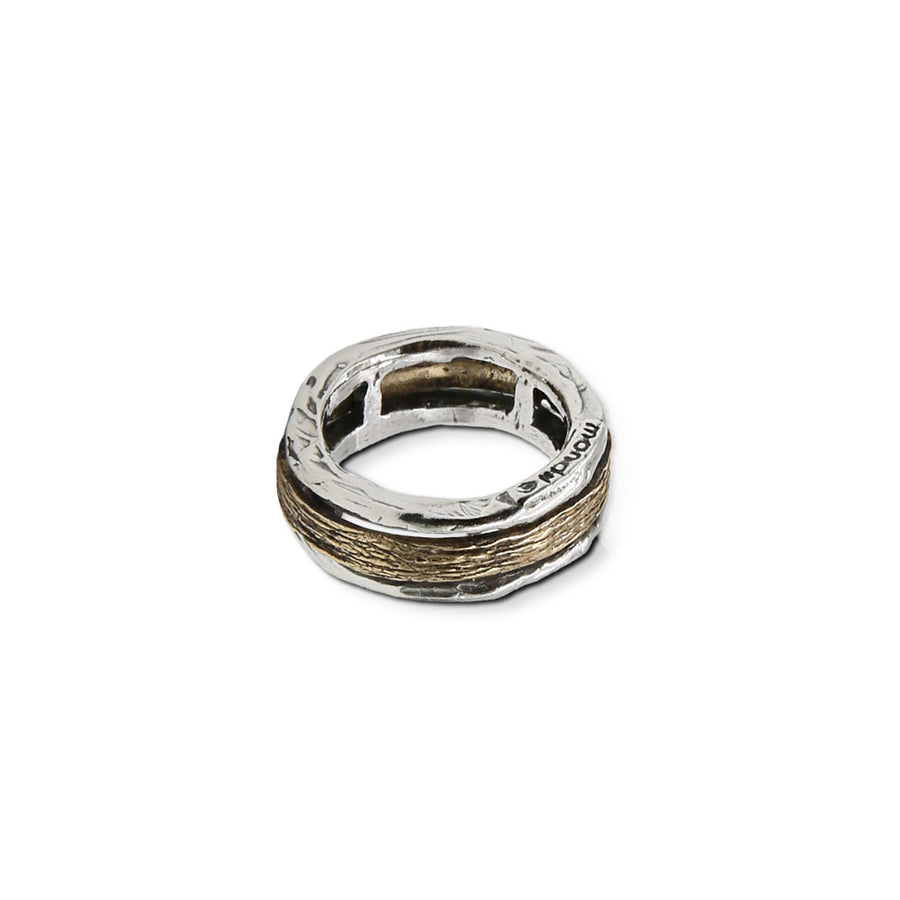 Anello fascia unisex argento 925 e bronzo - AR128