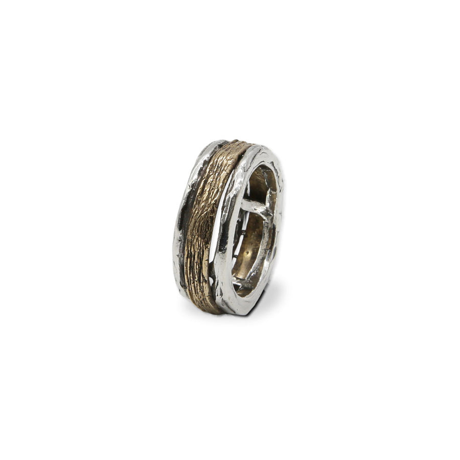 Anello fascia unisex argento 925 e bronzo - AR128