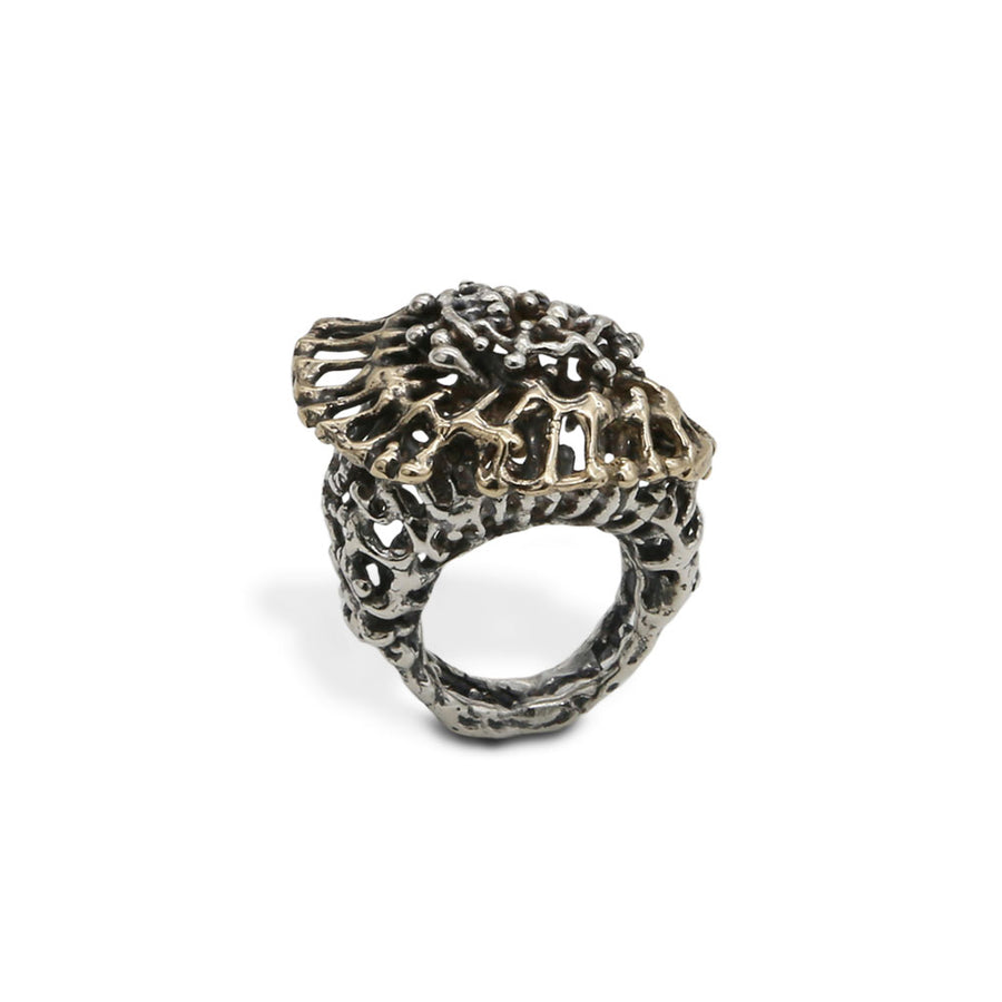 Anello Ragnatela argento 925 e bronzo - AR133