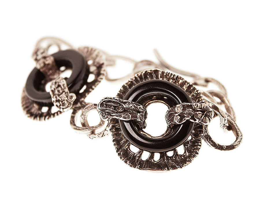Bracciale vintage argento 925 e cerchi pietra semiprezosa -   BA017