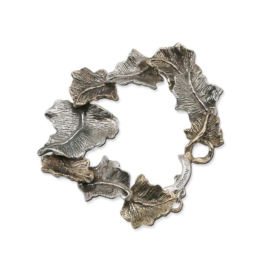Bracciale snodato Edera argento 925 e bronzo - BA099