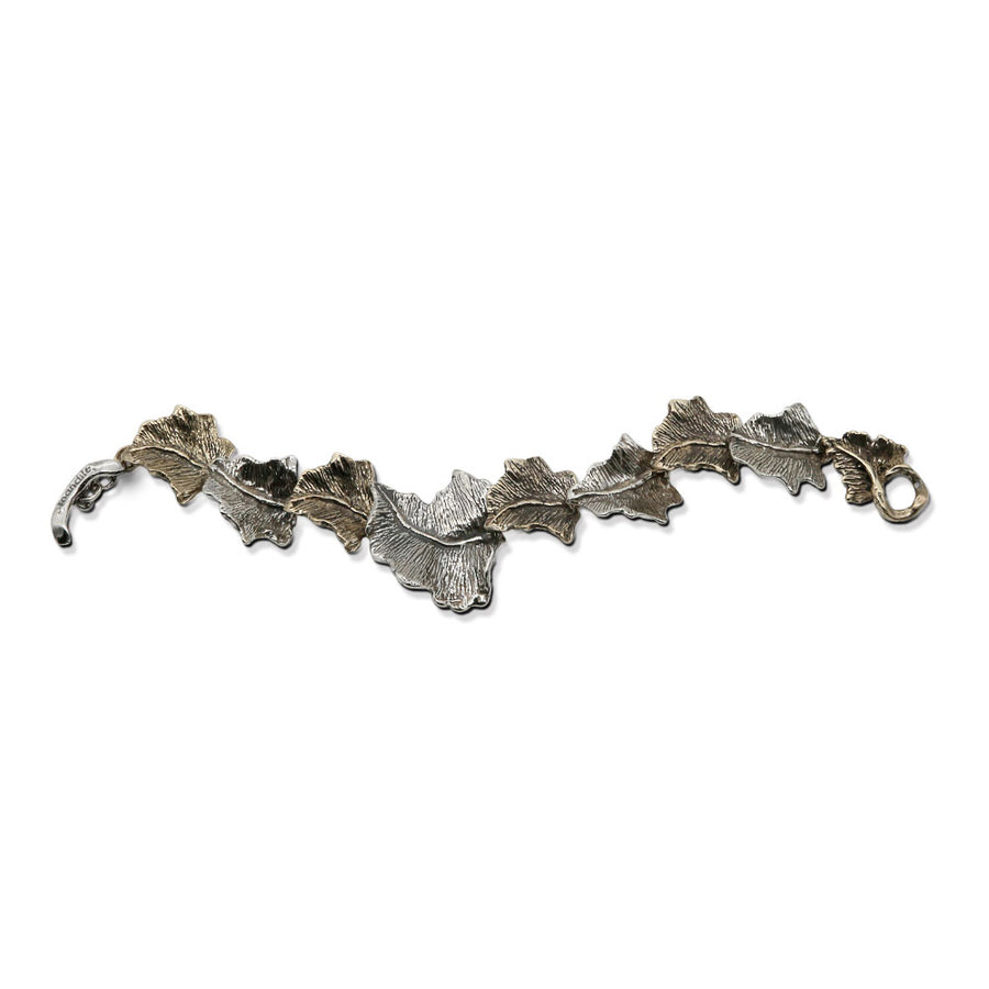 Bracciale snodato Edera argento 925 e bronzo - BA099