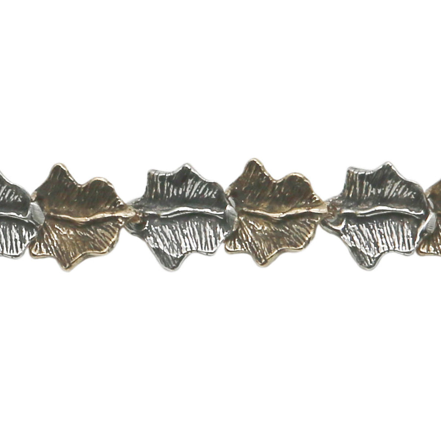 Bracciale snodato Edera foglie piccole argento 925 e bronzo - BA114