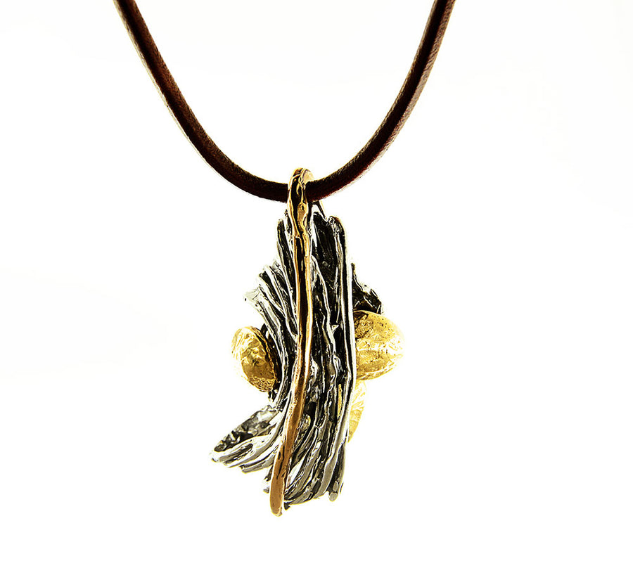 Pendente Sassi argento 925 e bronzo - CR029