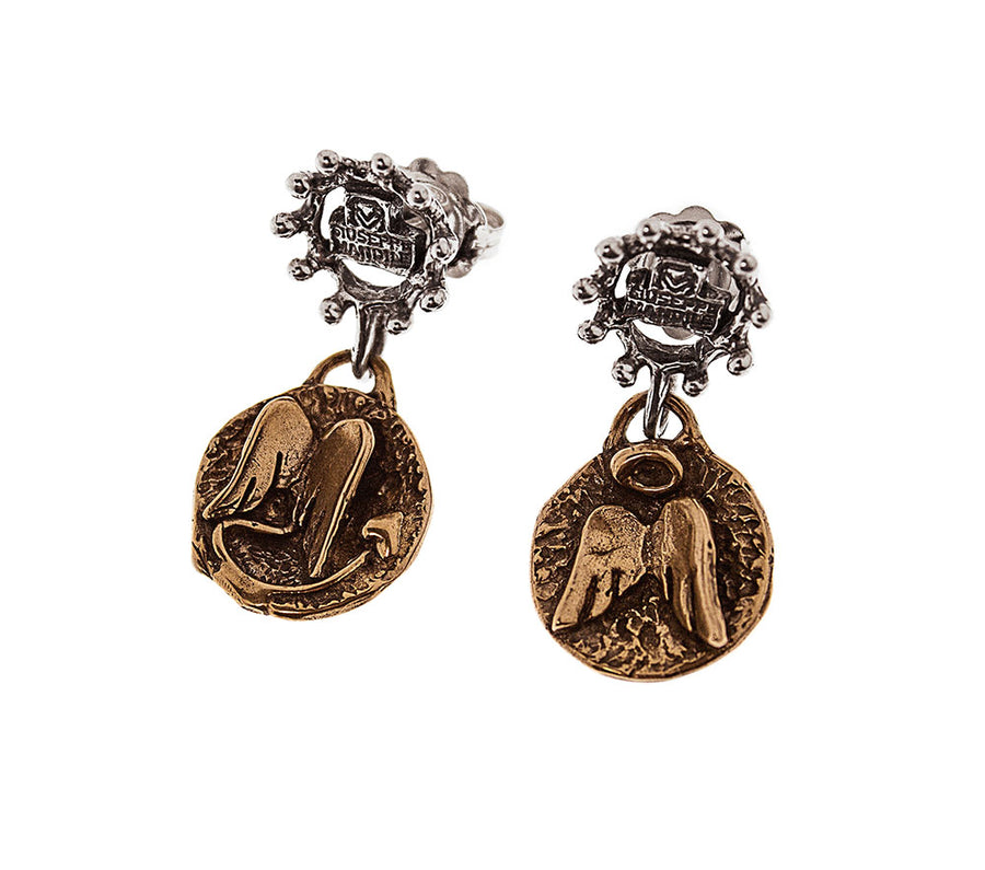 Orecchini pendenti Sacro e profano argento 925 e bronzo - ORA023