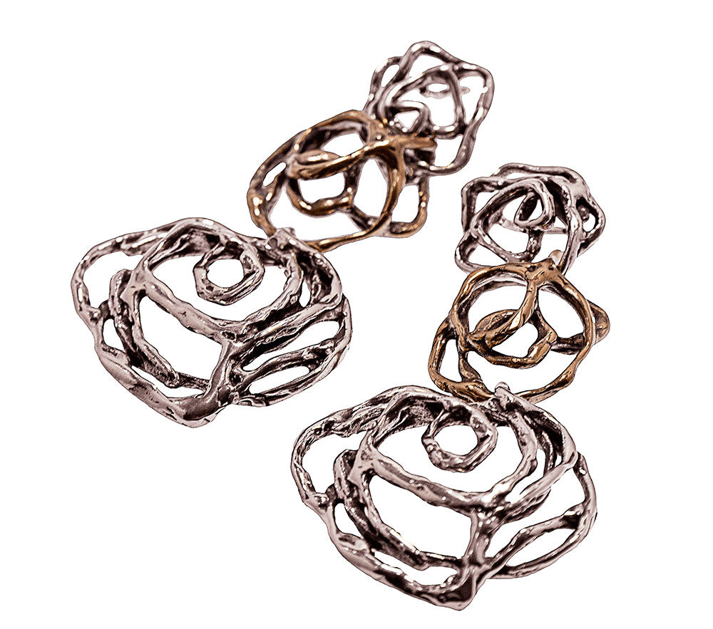 Engelsrufer Paradise Orecchini A Triplo Colore, Rodio, Oro Giallo E Rosa, Argento 925, 10 Mm, Eleganti