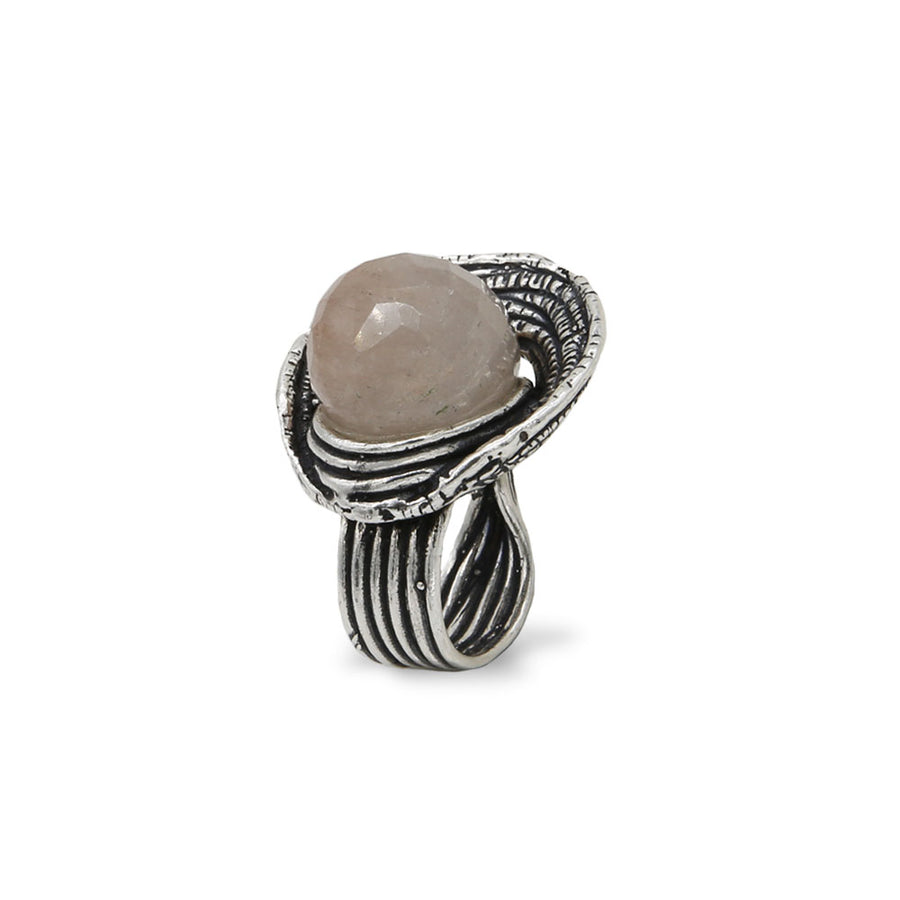 Maxi anello argento 925  con pietra dura taglio goccia - AR034