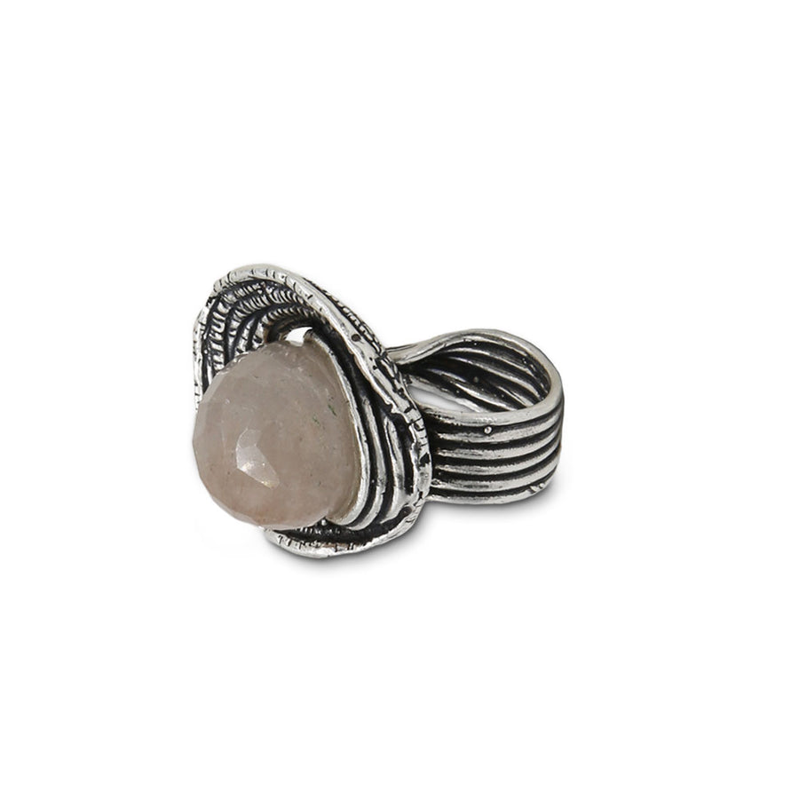 Maxi anello argento 925  con pietra dura taglio goccia - AR034
