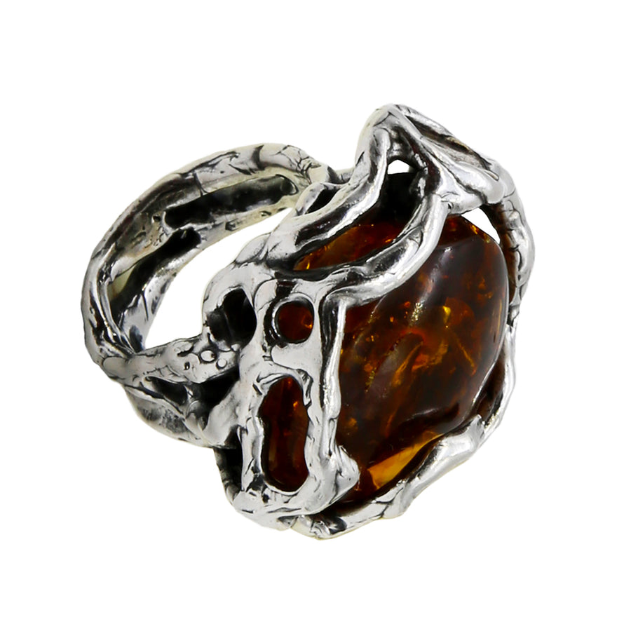 Anello Rami argento 925 bronzo e pietra dura - AR042B