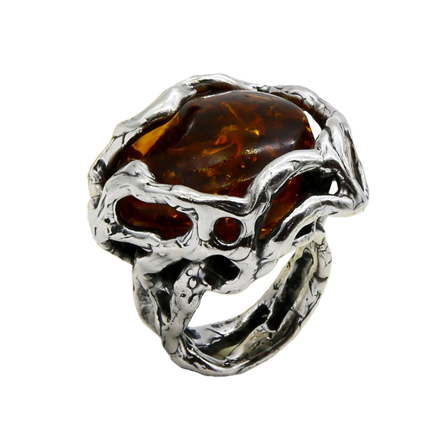 Anello Rami argento 925 bronzo e pietra dura - AR042B