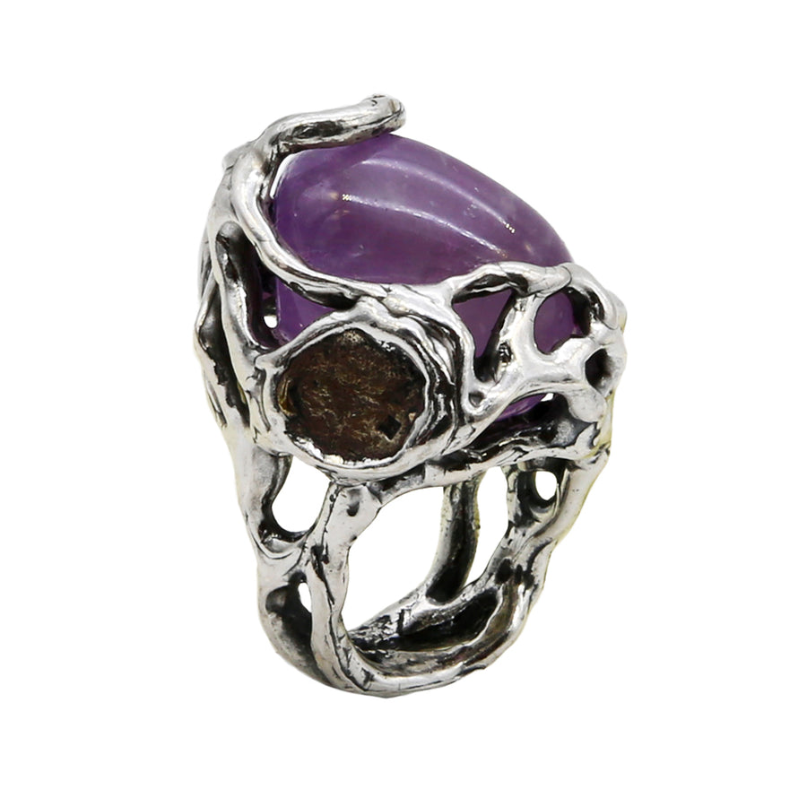 Anello Rami argento 925 bronzo e pietra dura - AR042B