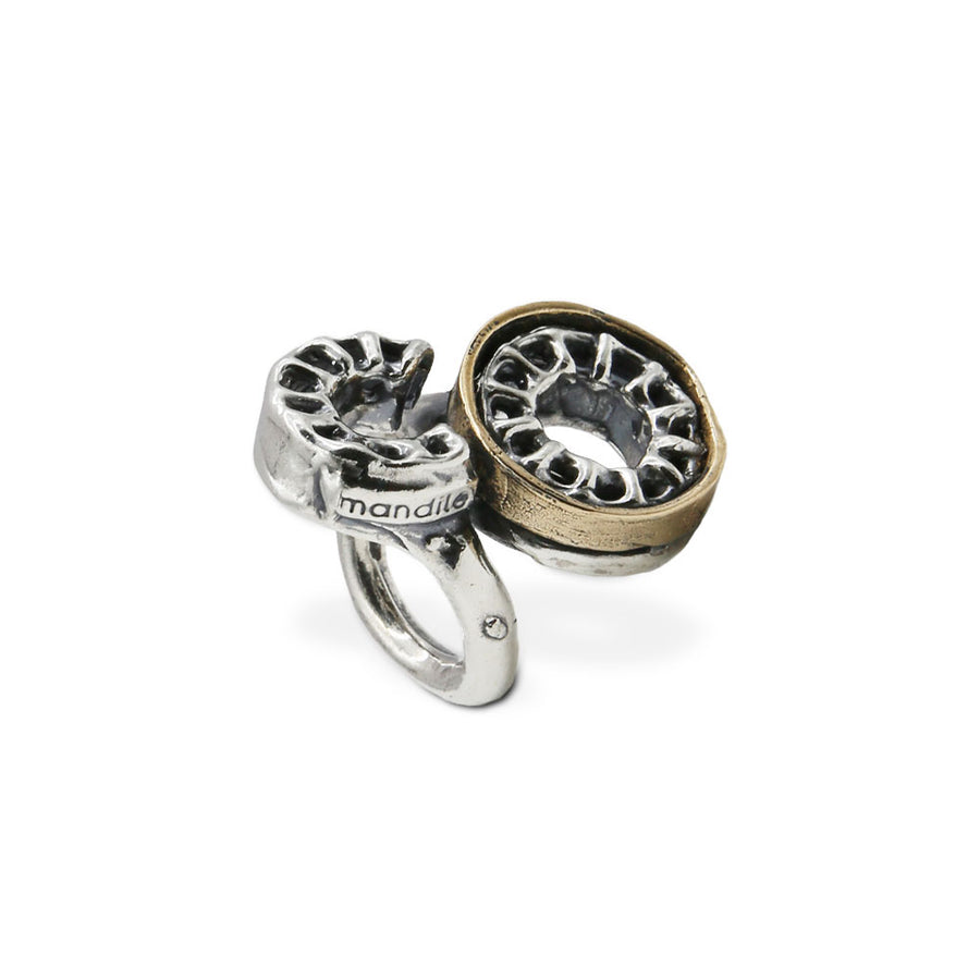 Anello Rondelle argento 925 e bronzo -  AR054