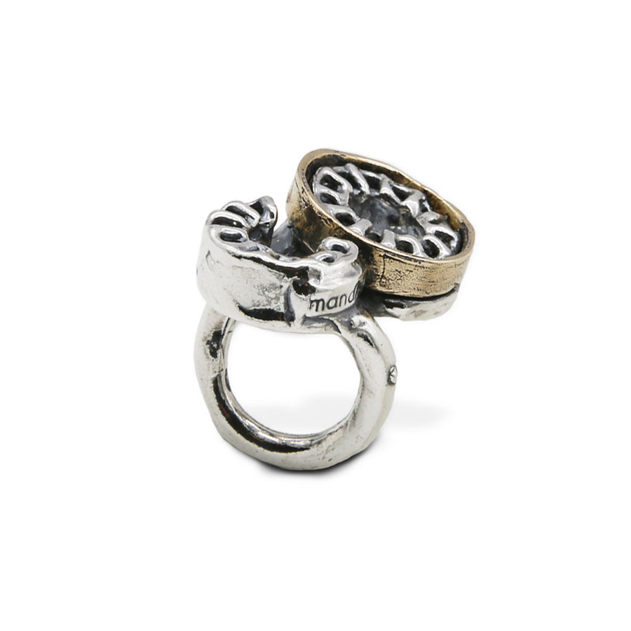 Anello Rondelle argento 925 e bronzo -  AR054