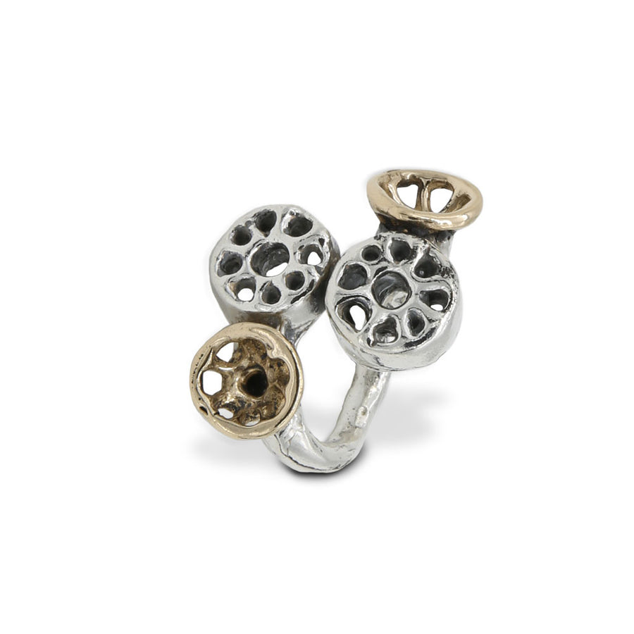 Anello contrariè Ruote argento 925 e bronzo - AR055