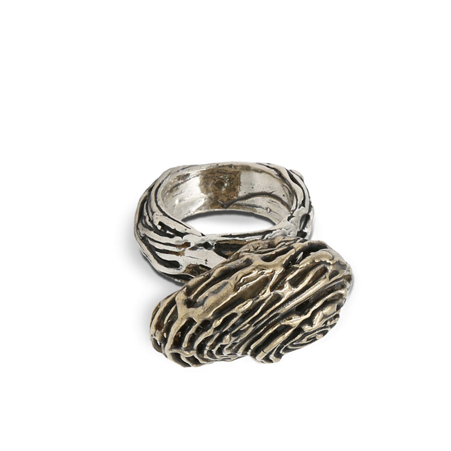 Anello fascia fili argento 925 charm  spirale bronzo - AR082