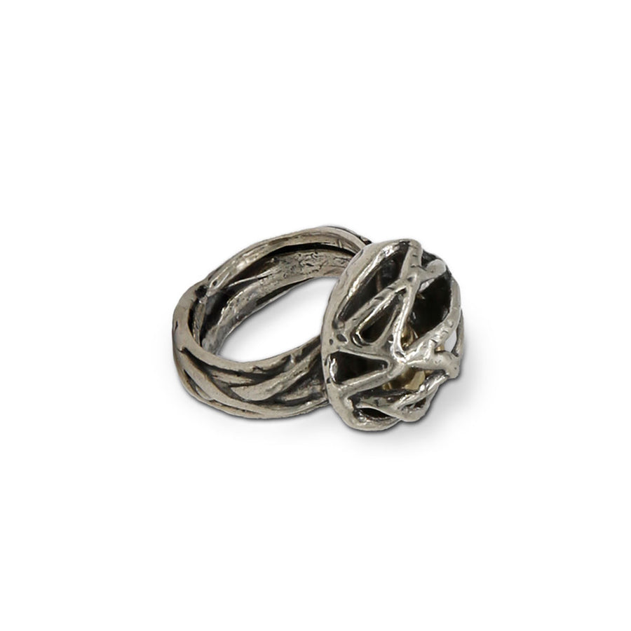 Anello Sassi piccolo argento 925 e bronzo - AR090