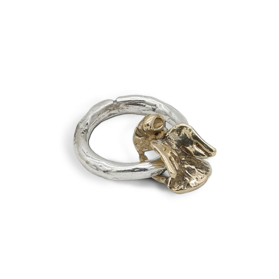 Anello fede  unisex Sacro e Profano argento 925 e bronzo -AR100